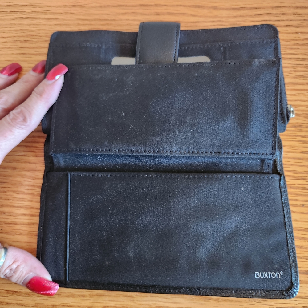 Buxton Black Leather Bifold Wallet - Picture 4 of 11